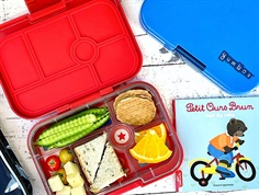 Yumbox surf blue/race cars tray 6-sections lunchbox Original